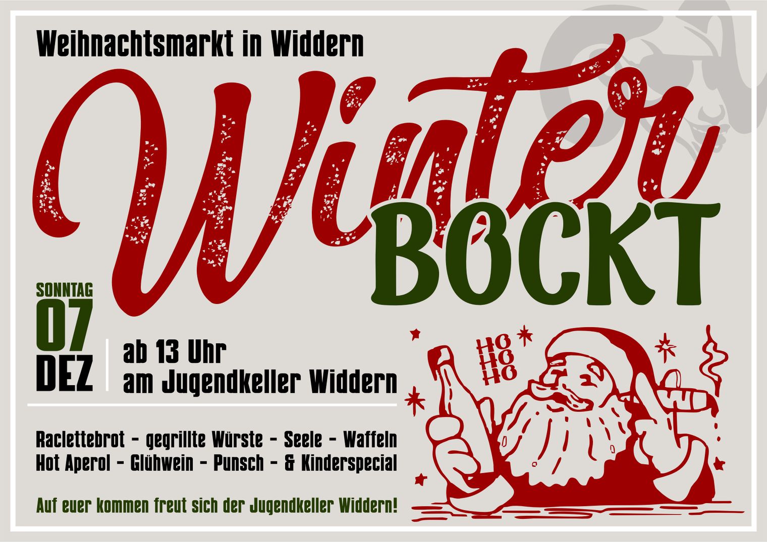 Winter Bockt, Weihnachtsmarkt am Jugendkeller in Widdern